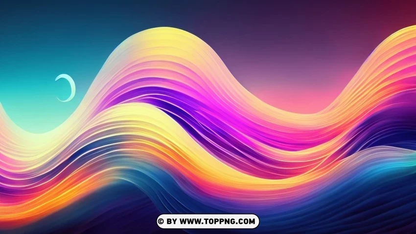 Abstract Vibrant Waves in 4K Wallpaper Motion Clean Background Isolated PNG Character