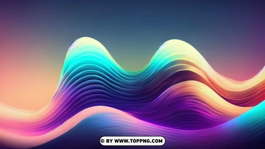 Abstract Waves of Color in Vibrant Motion Clean Background Isolated PNG Graphic