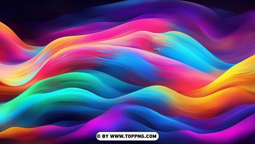 Abstract Waves of Colors 4K Wallpaper Transparent Cutout PNG Graphic Isolation