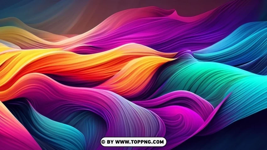 Aesthetic and Eye-catching Colorful Abstract Flowing Waves 4K Wallpaper Transparent Cutout PNG Isolated Element