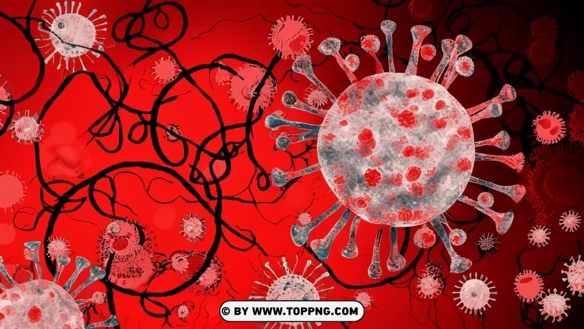 Alert Background Medical of Virus Bacteria and Cells Transparent PNG Isolated Illustration