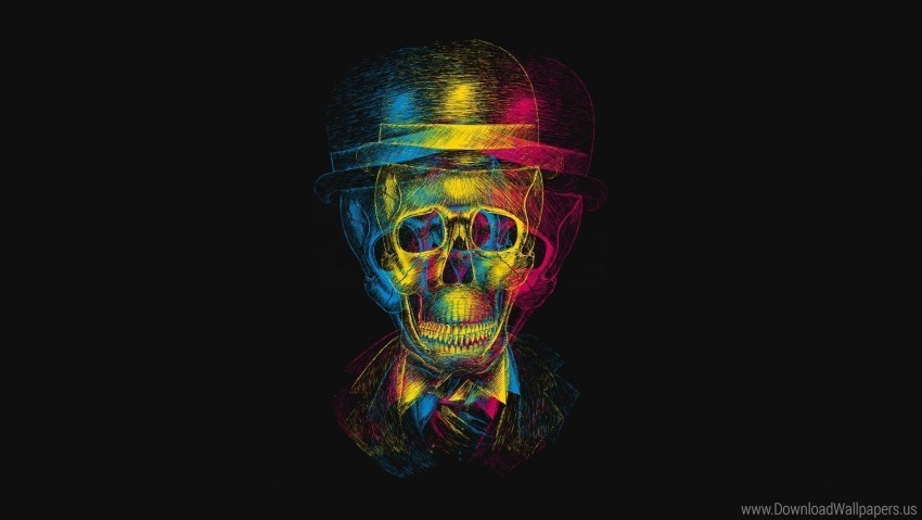 Anaglyph Drawing Hat Skull Wallpaper PNG Clipart With Transparent Background