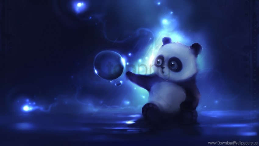 apofiss art night panda wallpaper PNG photo with transparency