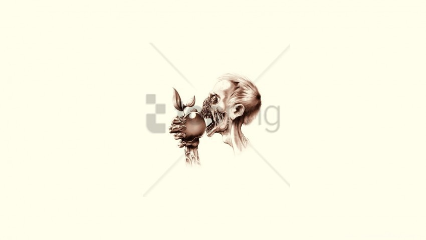 apple bite minimalism zombie wallpaper PNG images with alpha background