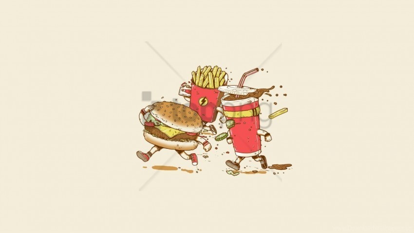 art burger cola fast food french fries wallpaper PNG images without watermarks