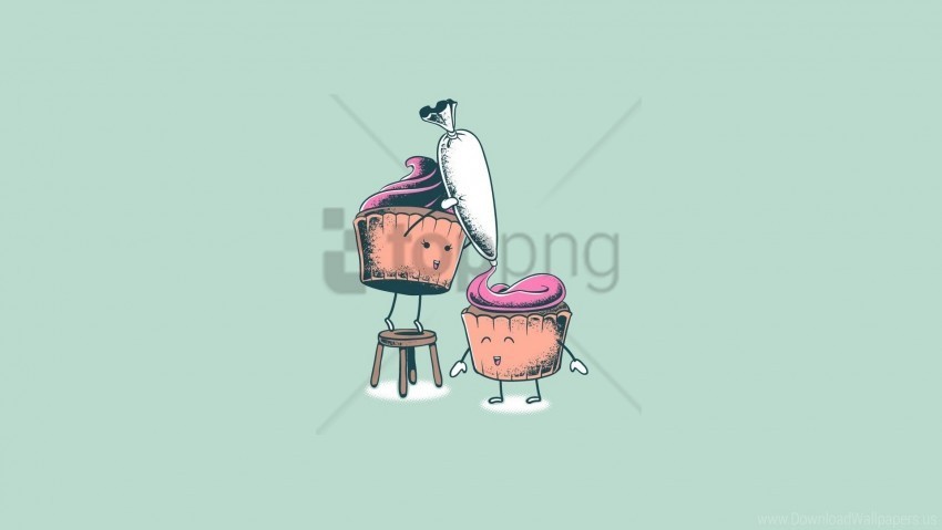 art cupcakes humor minimalism wallpaper Isolated Object on HighQuality Transparent PNG