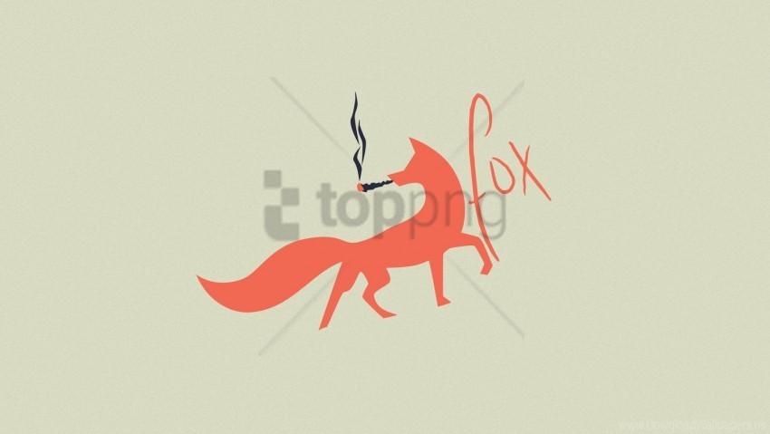 art fox minimalism pattern red wallpaper Isolated Subject on Clear Background PNG