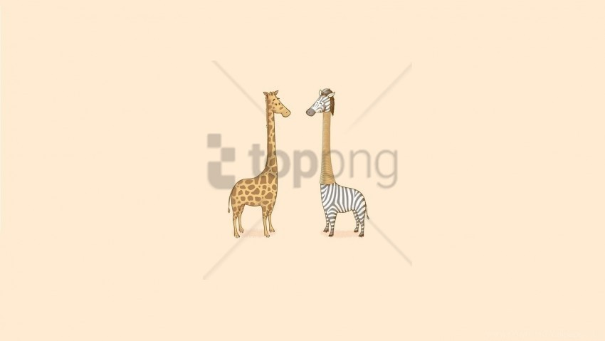 art giraffe humor minimalism zebra wallpaper PNG Image with Isolated Graphic