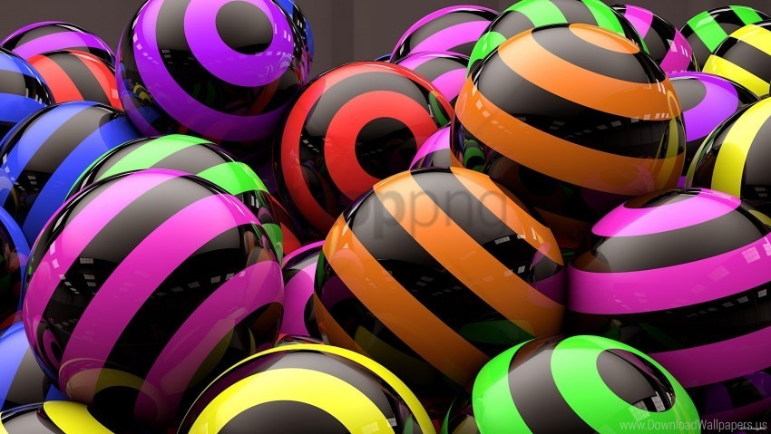 Balloons Bright Line Striped Wallpaper PNG High Quality