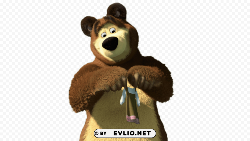 bear holding up tiny dress Transparent PNG images for graphic design