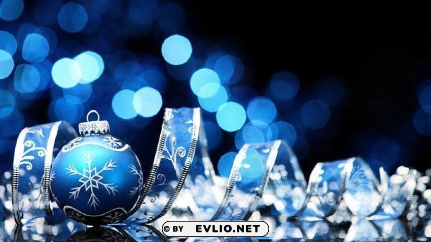 blue christmaswith blue christmas ball Isolated Design Element in PNG Format