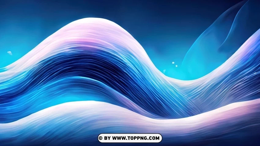 Blue Waves In Motion 4K Wallpaper ClearCut Background PNG Isolated Item