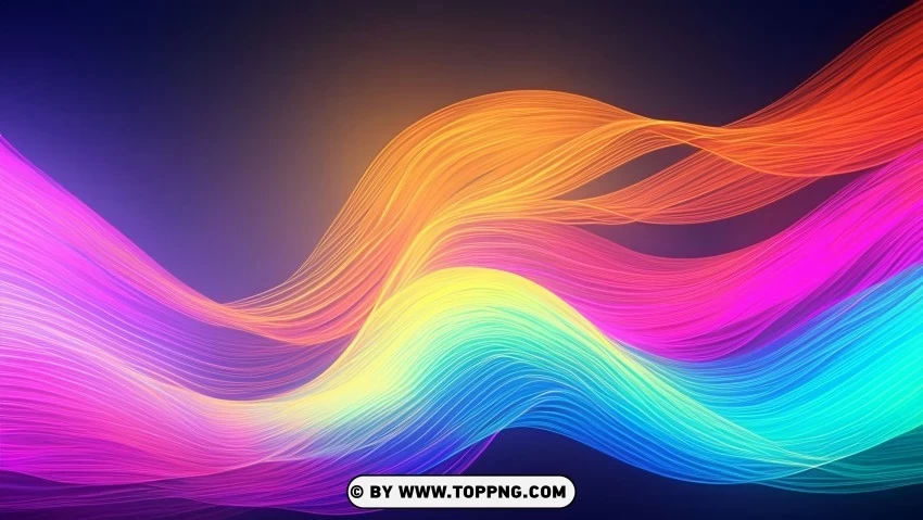 Bold Abstract Wave Lines in Motion 4K Wallpaper Transparent Background Isolated PNG Design