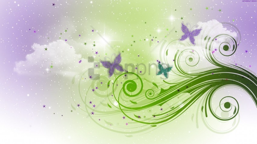 butterfly clouds pattern wallpaper PNG for design