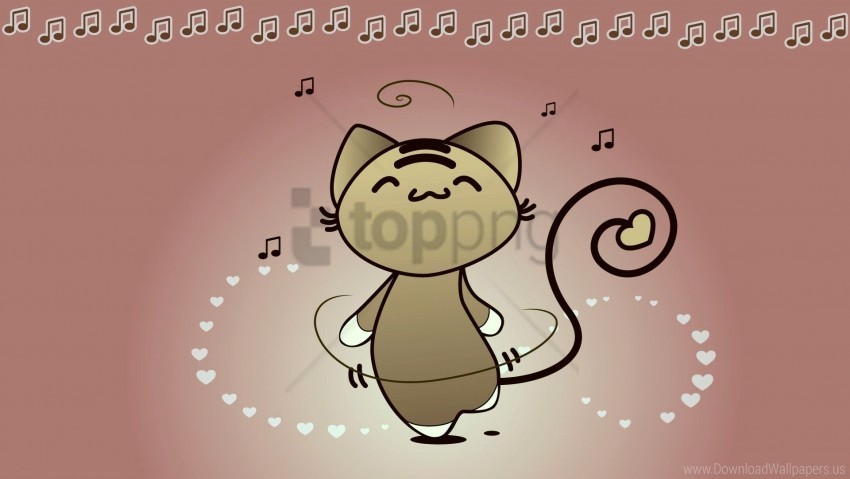 cat dance music wallpaper PNG image with no background