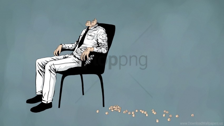 chair fantasy illusion man wallpaper Isolated Artwork on Clear Background PNG