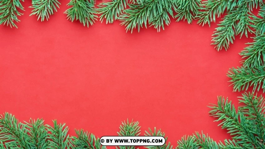 Christmas Elegance Red & Green Pine Branches Wallpaper PNG images without restrictions