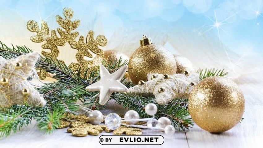 christmaswith gold christmas balls Isolated Design Element in HighQuality PNG