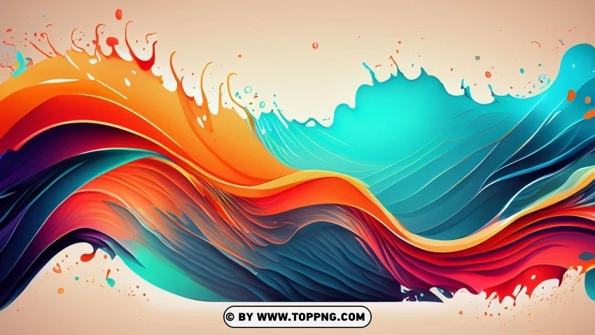 Chroma Currents Abstract Digital Artwork Isolated Icon on Transparent PNG