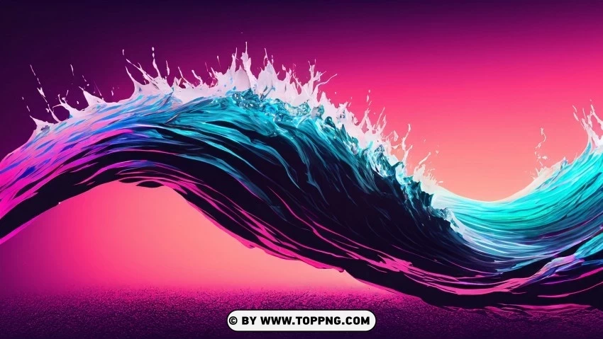 Chroma Splash Symphony Abstract Wallpaper Isolated Item on Clear Background PNG
