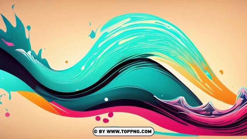 Chromatic Wave Symphony Abstract Background Isolated Graphic on HighQuality PNG
