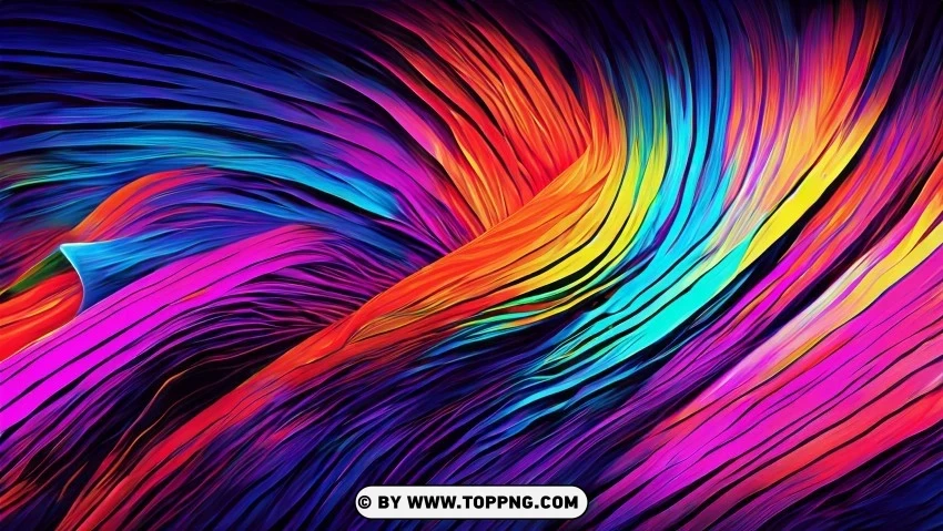 Colorful Abstract Dynamic Waves Transparent Background Isolated PNG Item