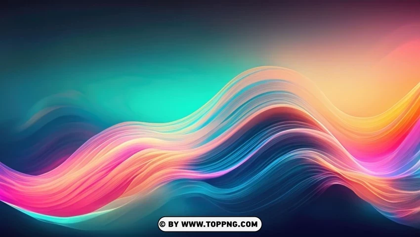 Colorful Abstract Moving Wave Digital Art 4K Wallpaper Clean Background Isolated PNG Illustration