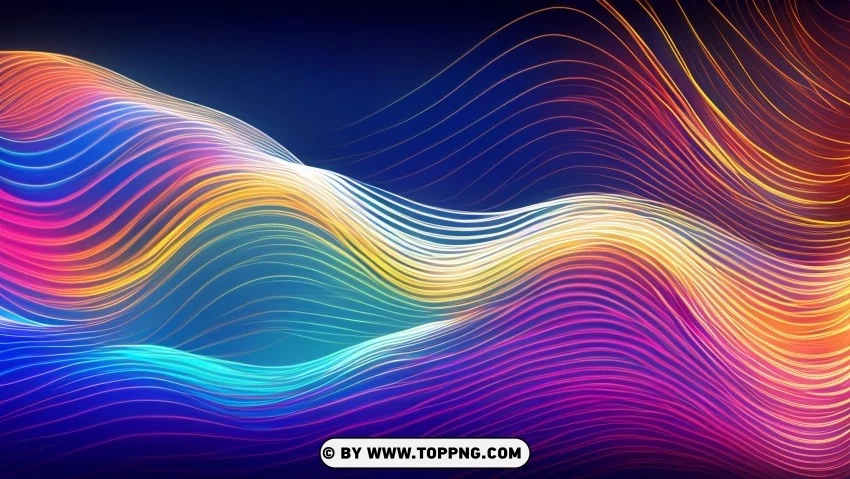 Colorful Dynamic Waves in Motion 4K Wallpaper Transparent background PNG artworks