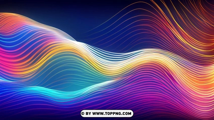 Colorful Dynamic Waves in Motion 4K Wallpaper Transparent background PNG artworks - Image ID d12d1433