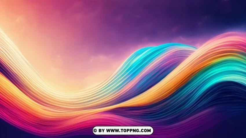 Colorful Motion Abstract Wave Lines in 4K Wallpaper CleanCut Background Isolated PNG Graphic