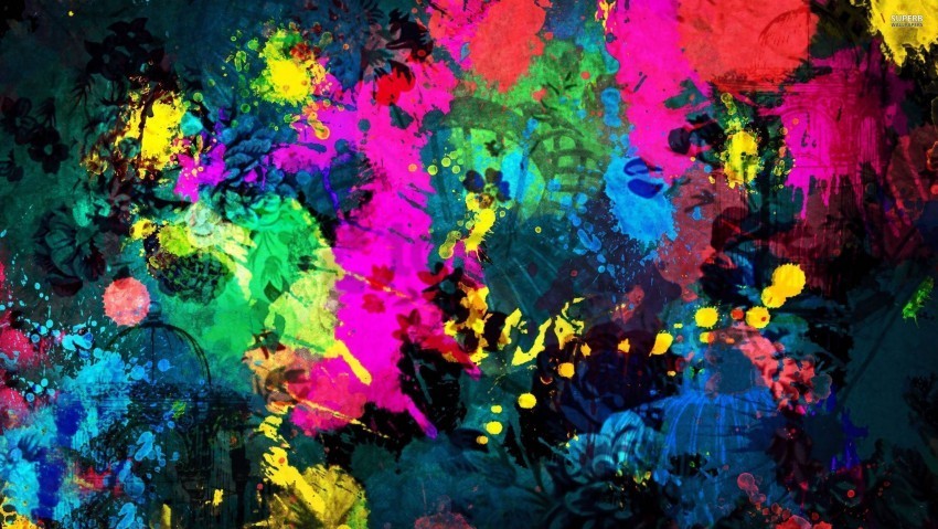 Colorful Paint Splash Wallpaper PNG Isolated Object With Clarity