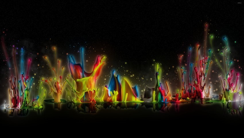 colorful paint splash wallpaper PNG Image with Transparent Isolation
