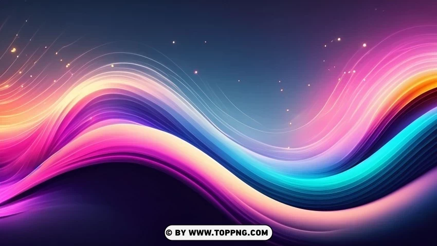 Colorful Wave Lines in Vibrant Motion A 4K Clear Background Isolated PNG Graphic