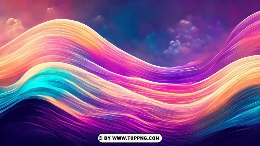 Colorful Waves Lines in Vibrant MotionA 4K Clear Background Isolated PNG Icon