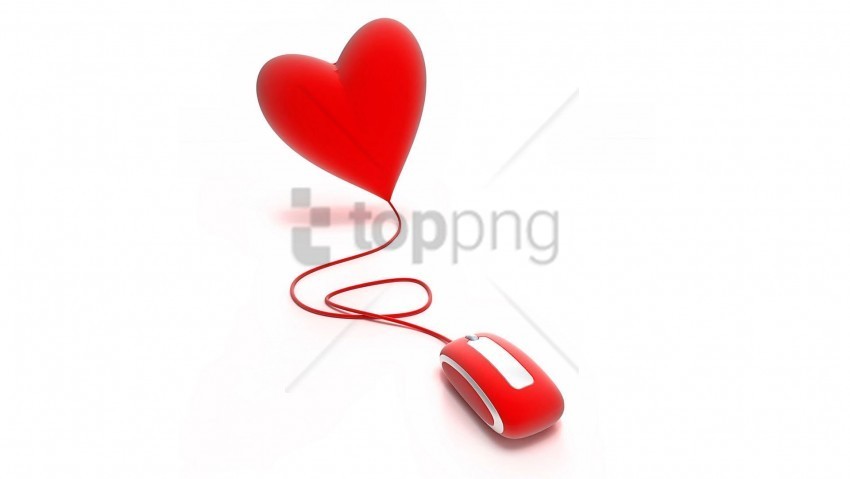 Computer Mouse Heart Minimalism Red Wallpaper PNG Image Isolated With High Clarity