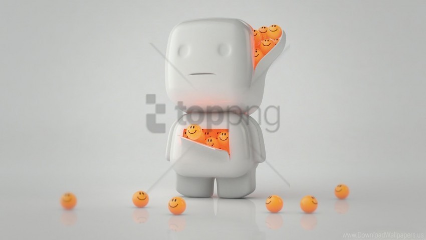 cube man smilies vitamins wallpaper Isolated Character with Transparent Background PNG