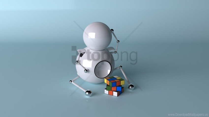 cube robots rubik wallpaper ClearCut Background PNG Isolation