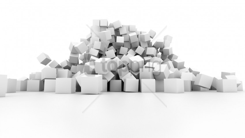 cubes set shape white wallpaper Isolated Object with Transparent Background PNG