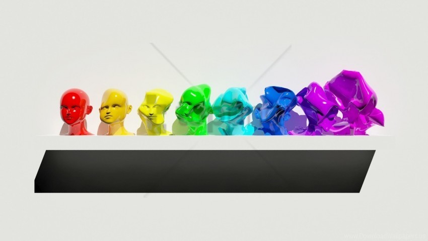 diversity figure figurines multi-colored shelf wallpaper PNG graphics for presentations