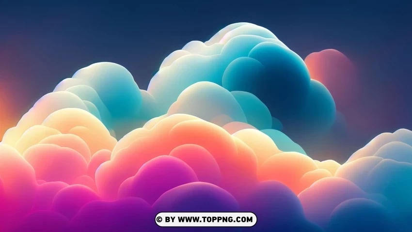 Dreamy and Ethereal Abstract Waves of Colorful Clouds 4K Wallpaper Transparent PNG Isolated Element with Clarity