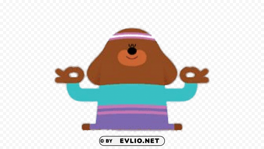 duggee doing yoga Clear Background Isolated PNG Icon