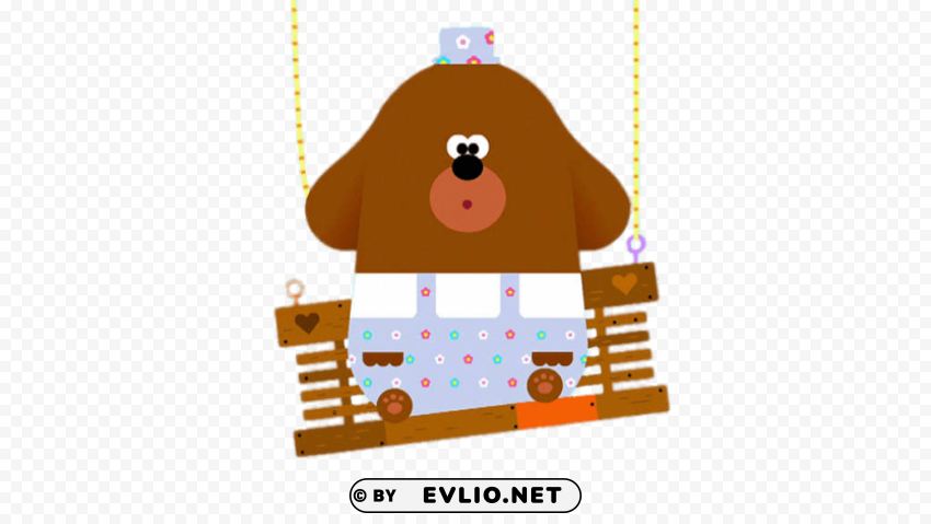 duggee on broken swing Clear PNG clipart png photo - bf51e84f