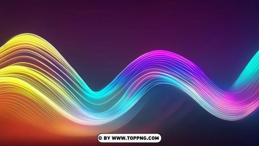 Dynamic Abstract Wave Lines in Motion 4K Vibrant Transparent background PNG stock