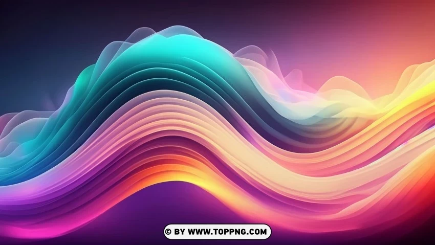 Dynamic Digital Art with Colorful Waves and Motion Clear background PNG graphics