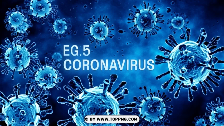 EG5 coronavirus new variant concept background Transparent PNG Isolated Object with Detail - Image ID dba3caaf