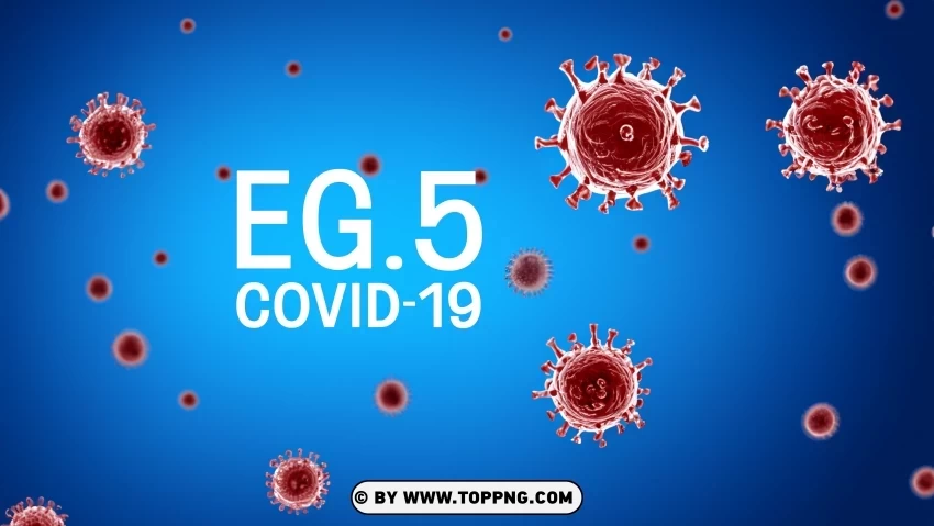 EG5 Variant 3D Virus Sign on Medical Background Transparent PNG Object Isolation