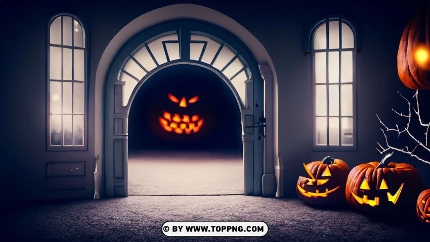 Epic Halloween Portal 4K Haunting Wallpaper Scene PNG with transparent background free - Image ID a170b74a