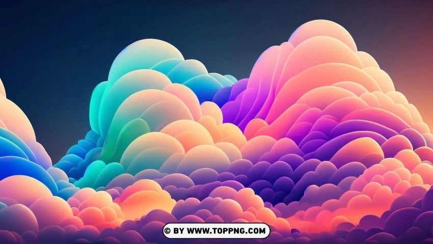 Ethereal and Dreamlike Abstract Clouds in Pastel Colors 4K Wallpaper Transparent PNG Isolated Graphic Detail