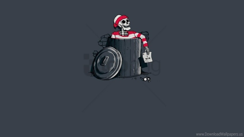 figure skeleton trashcan wallpaper Isolated Graphic Element in HighResolution PNG