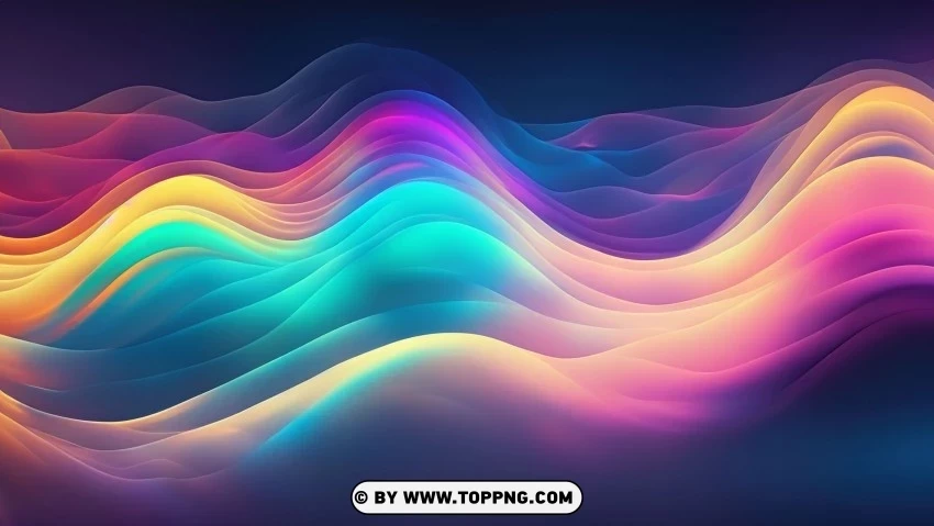 Flowing Colorful Waves Vibrant 4K Wallpaper Clear background PNG images diverse assortment